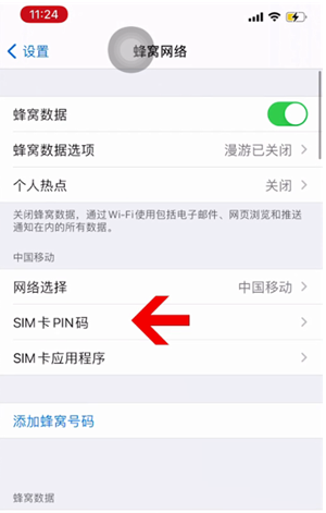 改则苹果14维修网分享如何给iPhone14的SIM卡设置密码 