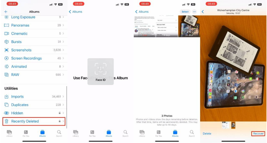 改则苹果14维修分享 iPhone14 上恢复已删除的照片 