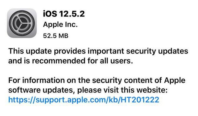 改则苹果手机维修分享iOS12.5.2发布，建议所有老苹果用户安装 